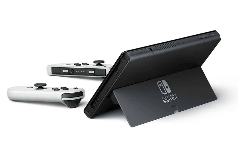 Nintendo Switch Console With White Joycon (OLED Model) + NSW DOBE Glass Film For N-S Oled (TNS-1156) Bundle