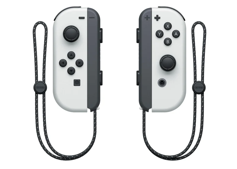 Nintendo Switch Console With White Joycon (OLED Model) + NSW DOBE Glass Film For N-S Oled (TNS-1156) Bundle