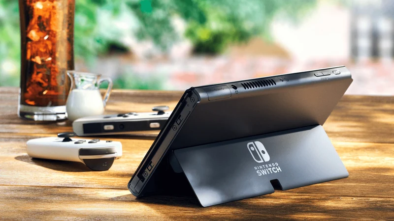 Nintendo Switch Console With White Joycon (OLED Model) + NSW DOBE Glass Film For N-S Oled (TNS-1156) Bundle