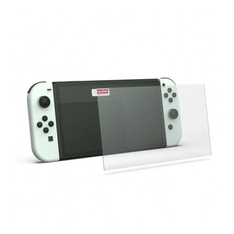 Nintendo Switch Console With White Joycon (OLED Model) + NSW DOBE Glass Film For N-S Oled (TNS-1156) Bundle