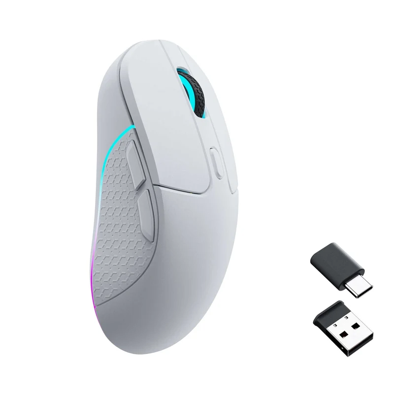 Keychron M3 RGB Ergonomic Wireless Optical Mouse (White) (M3-A3)