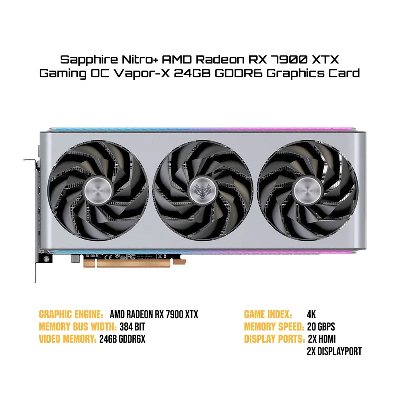 Sapphire Nitro+ AMD Radeon RX 7900 XTX Gaming OC Vapor-X 24GB GDDR6 Graphics Card
