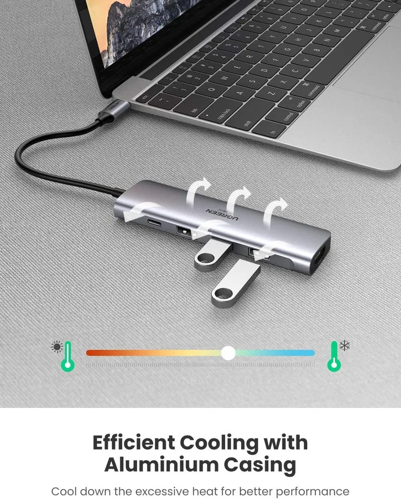 UGreen USB-C 5-IN-1 Multifunction Adapter (Space Gray) (CM136/70495)
