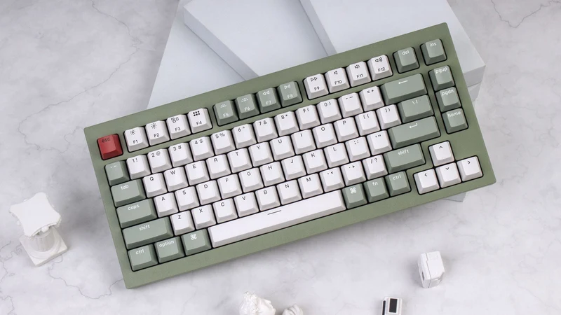 Keychron Q1 QMK/Via 75% Custom All-Metal Hot-Swappable RGB Mechanical Carbon Keyboard - Green (Gateron Phantom Red Switch) (Q1L1)