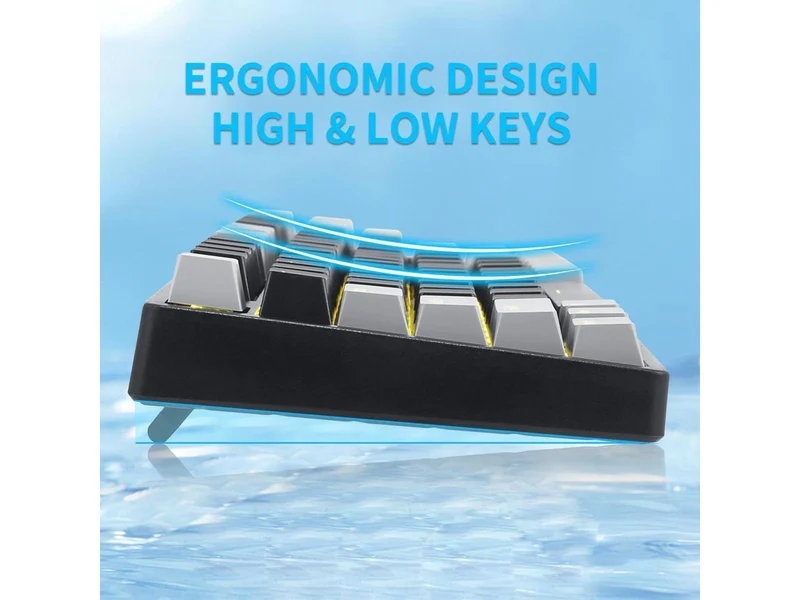 E-Yooso Z-87 Yellow Single Light 87 Keys Wired Mechanical Keyboard Black/Grey (Blue Switch)