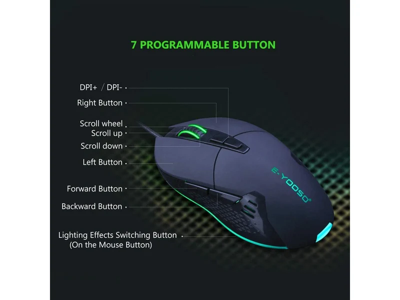 E-Yooso X-6 RGB Wired Gaming Mouse (Black)