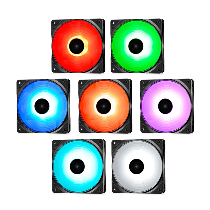 Deepcool RF 120M 5-IN-1 5X120MM Hydro Bearing 500-1500RPM PWM Control With Cable Controller High Brightness RGB LED Fans (DP-FRGB-RF120-5C-M)