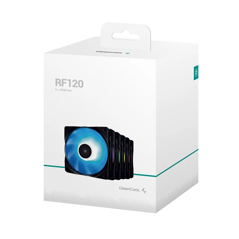Deepcool RF 120M 5-IN-1 5X120MM Hydro Bearing 500-1500RPM PWM Control With Cable Controller High Brightness RGB LED Fans (DP-FRGB-RF120-5C-M)