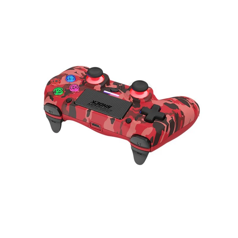 Dragonwar Dragon Shock Mizar Wireless Controller Compatible For PS4/PC/Mobile (Camo Red) (DSCPS4-RC)