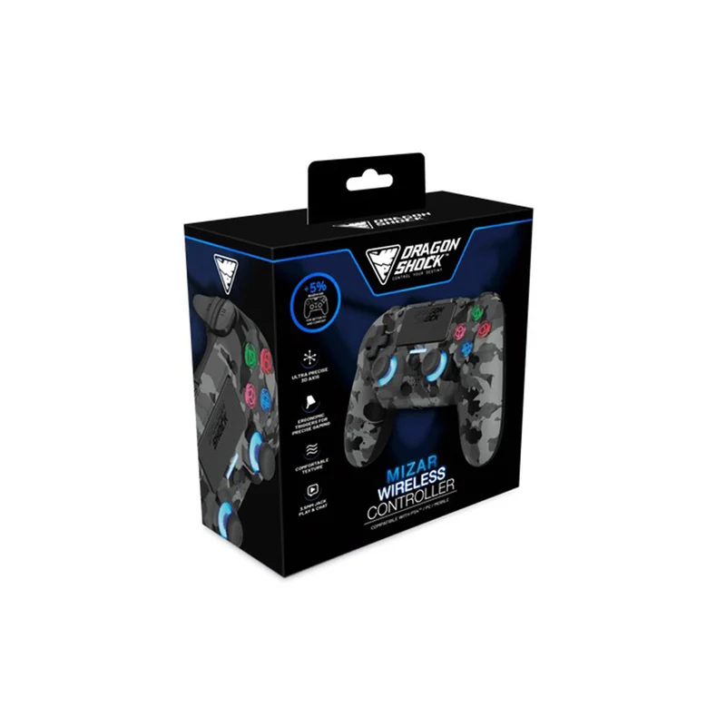 Dragonwar Dragon Shock Mizar Wireless Controller Compatible For PS4/PC/Mobile (Camo Gray) (DSCPS4-GC)