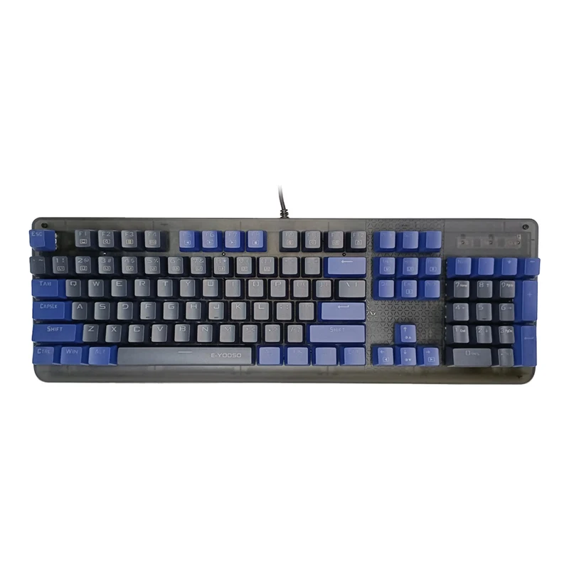 E-Yooso K-600 Ice Blue Single Light 104 Keys Wired Mechanical Keyboard Grey/Blue (Red Switch)