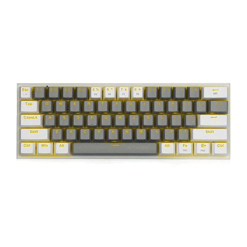 E-Yooso Z-11 RGB 61 Keys Hot Swappable Mechanical Keyboard Grey/White (Red Switch)