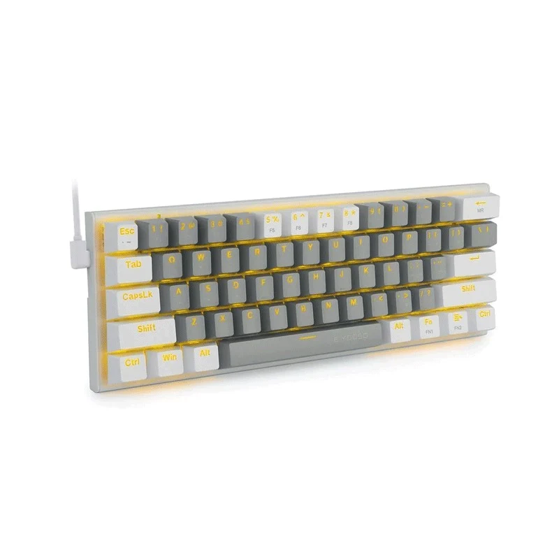 E-Yooso Z-11 RGB 61 Keys Hot Swappable Mechanical Keyboard Grey/White (Red Switch)