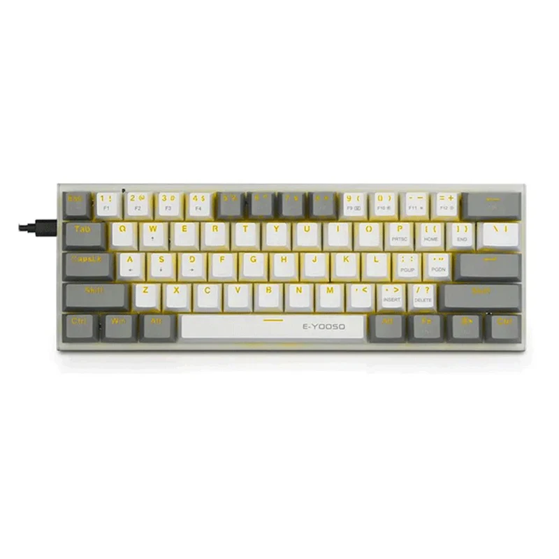 E-Yooso Z-11 RGB 61 Keys Hot-Swappable Mechanical Keyboard White/Grey (Blue Switch)