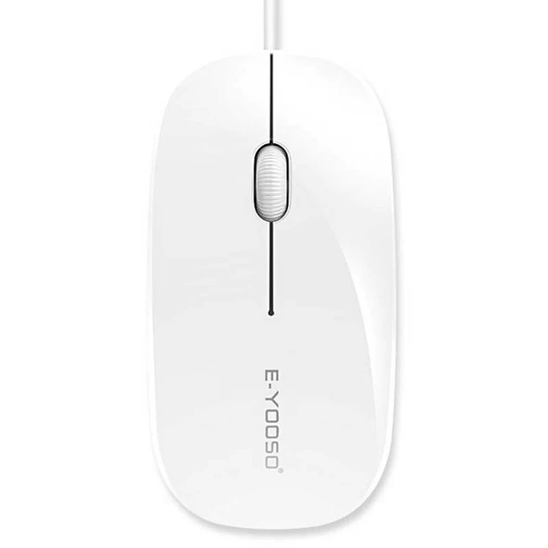 E-Yooso V-3000 Wired Optical Mouse (White)