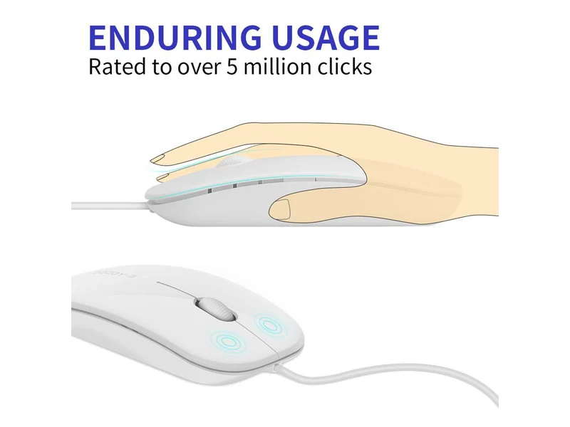 E-Yooso V-3000 Wired Optical Mouse (White)