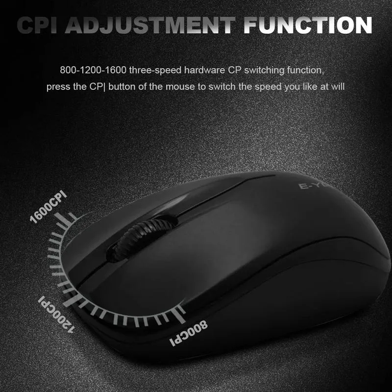 E-Yooso E-1060 Wireless Optical Mouse (Black)