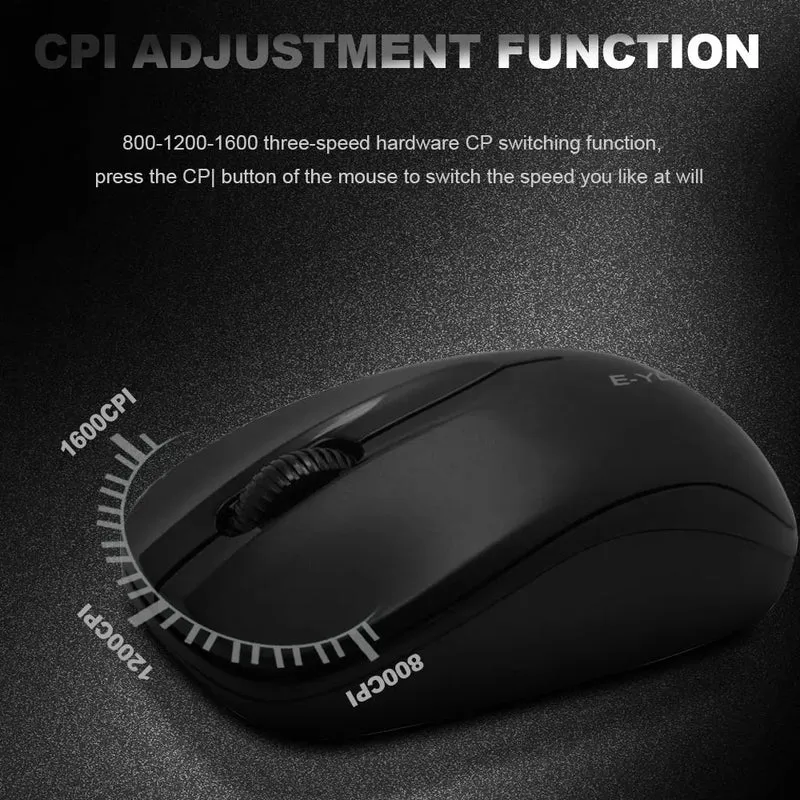 E-Yooso E-1060 Wireless Optical Mouse (White/Blue)