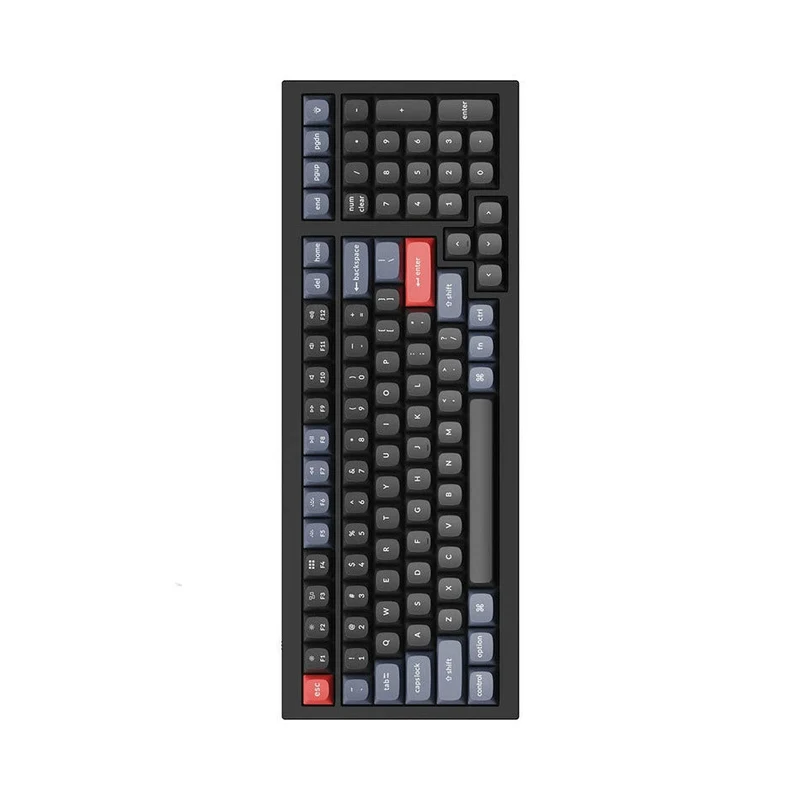 Keychron Q5 QMK Fully Assembled Hot-Swappable RGB Backlight Wired Mechanical Keyboard - Carbon Black (Gateron G Pro Red Switch) (Q5-C1)