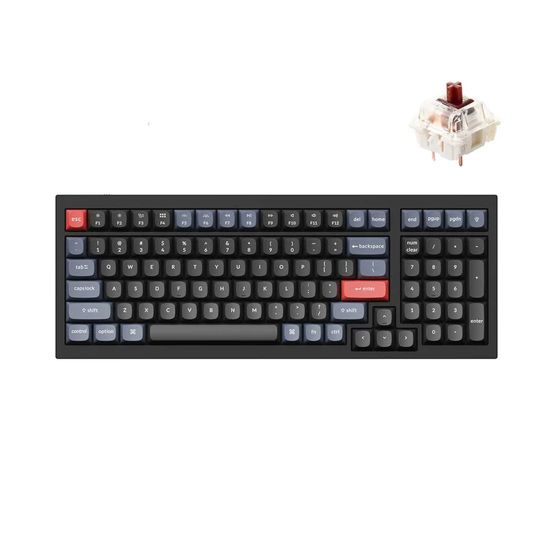 Keychron Q5 QMK Fully Assembled Hot-Swappable RGB Backlight Wired Mechanical Keyboard - Carbon Black (Gateron G Pro Brown Switch) (Q5-C3)