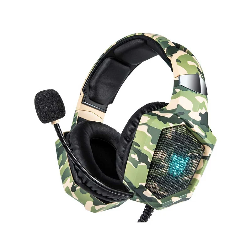 Onikuma K8 Gaming Headset With Mic And Noise Cancelling (Camouflage Green)