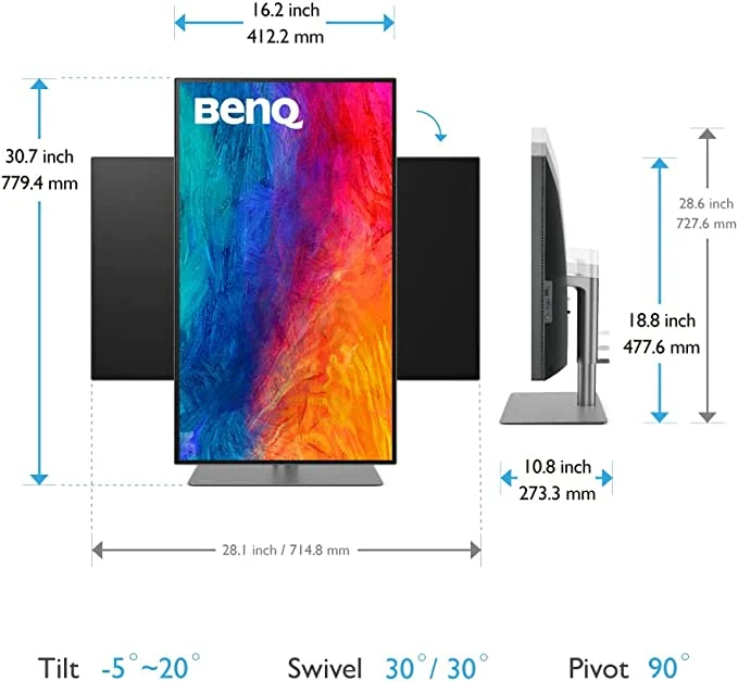 BenQ PD2725U 27" 4K UHD 60HZ P3 Thunderbolt 3 MAC Compatible Designer Monitor