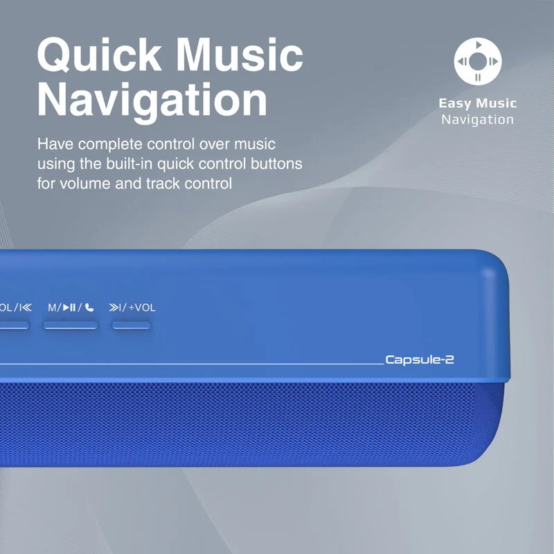 Promate Capsule-2 Crystal Sound HD Wireless Speaker (Blue)