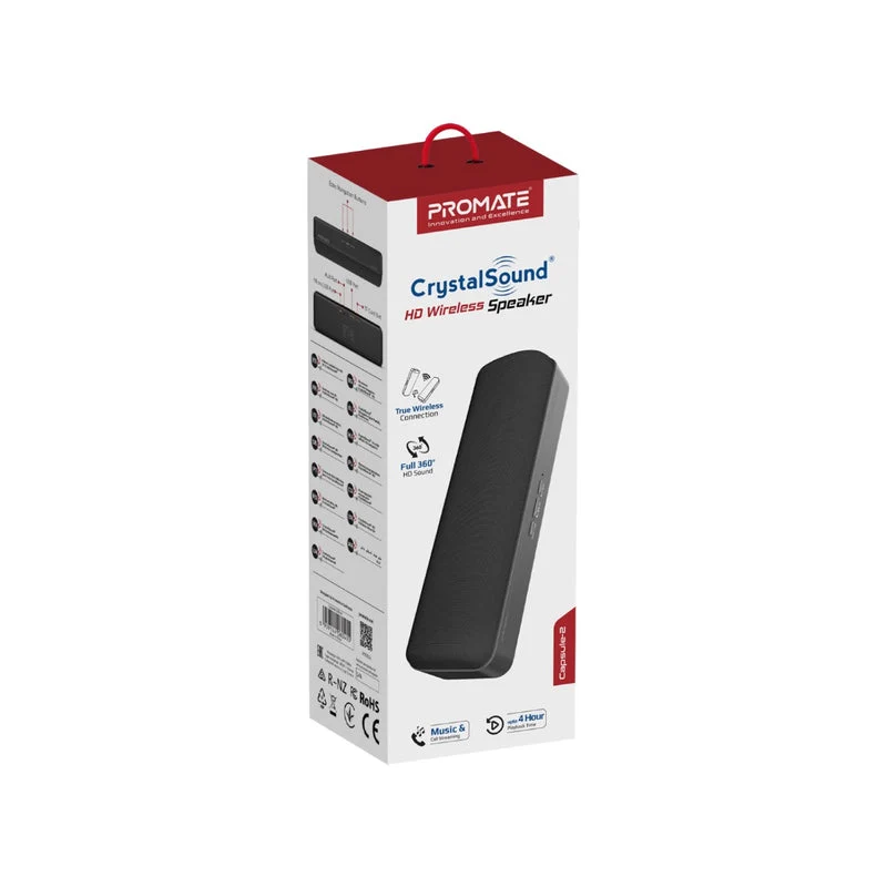 Promate Capsule-2 Crystal Sound HD Wireless Speaker (Black)