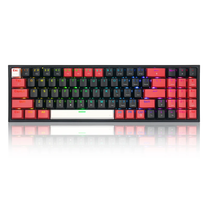 Redragon Pollux 78-Keys Wired Mechanical Gaming Keyboard (Dust-Proof Red Switch) (Black-Red-White) (K628RGB-BRW)