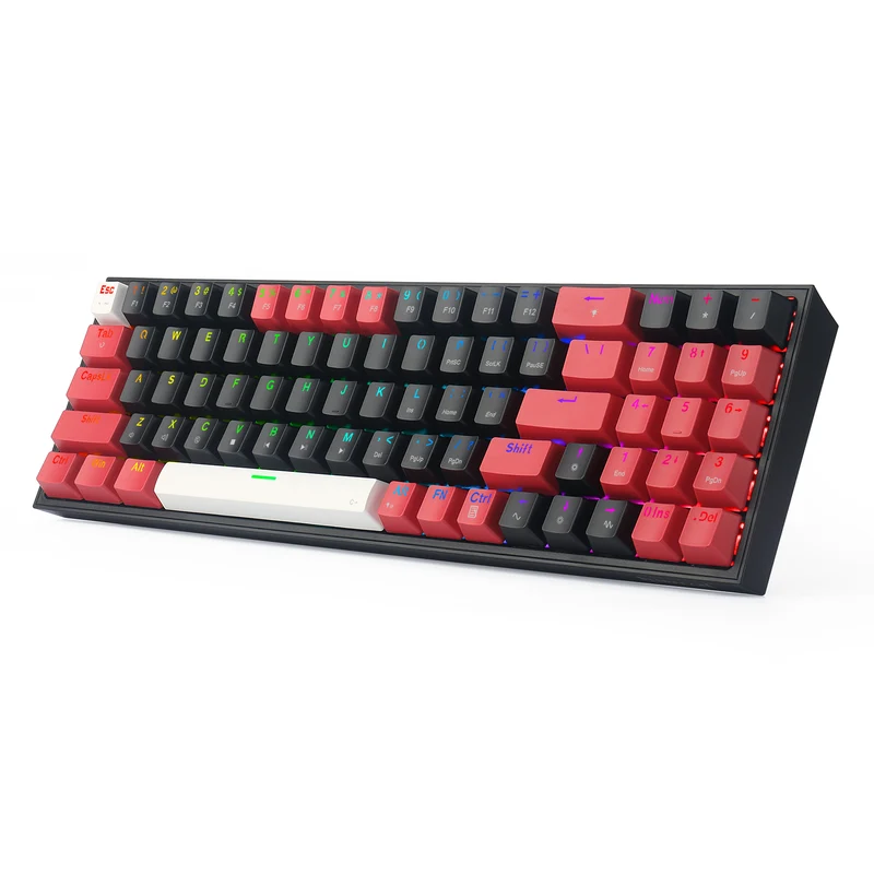 Redragon Pollux 78-Keys Wired Mechanical Gaming Keyboard (Dust-Proof Red Switch) (Black-Red-White) (K628RGB-BRW)