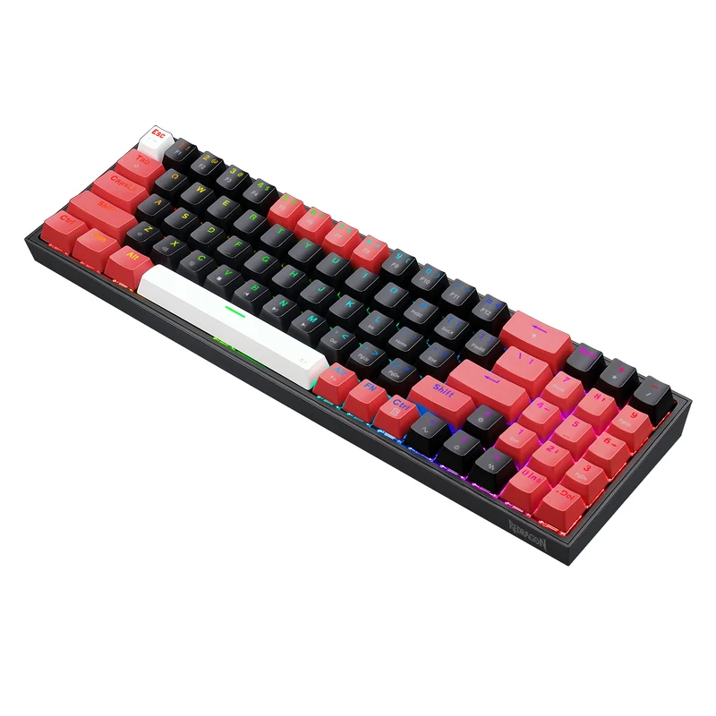 Redragon Pollux 78-Keys Wired Mechanical Gaming Keyboard (Dust-Proof Red Switch) (Black-Red-White) (K628RGB-BRW)
