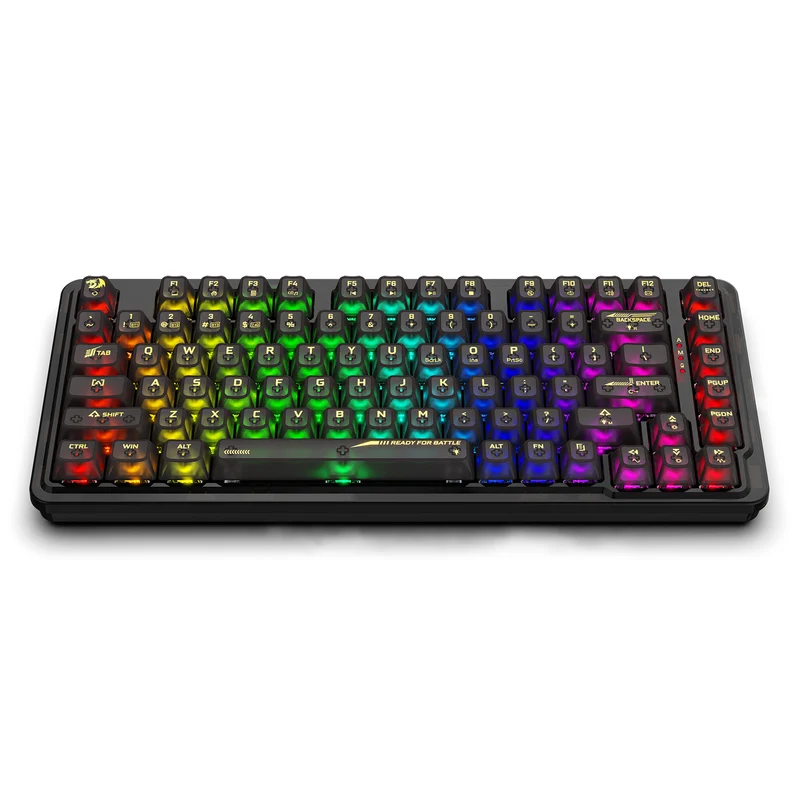 Redragon Elf Pro Wireless Crystal 75% Gasket Hot-Swappable Mechanical Keyboard (Crystal Black) (K649CTB-RGB-Pro)