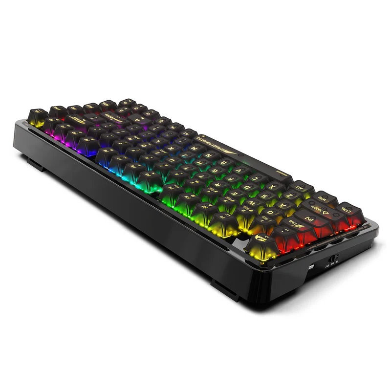 Redragon Elf Pro Wireless Crystal 75% Gasket Hot-Swappable Mechanical Keyboard (Crystal Black) (K649CTB-RGB-Pro)