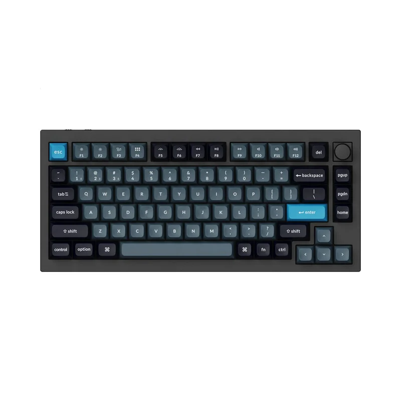 Keychron Q1 Pro QMK/Via Knob Version Hot-Swappable RGB Backlight Wireless Mechanical Keyboard - Carbon Black (K Pro Red Switch) (Q1P-M1)