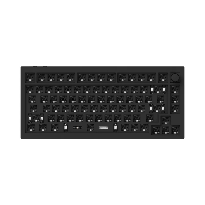 Keychron Q1 Pro QMK/Via Barebone Knob Hot-Swappable RGB Backlight Wireless Mechanical Keyboard - Carbon Black (Q1P-B1)