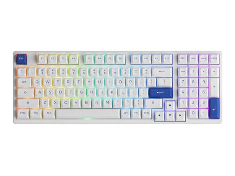 Akko Blue & White 3098N Multi-Modes RGB Mechanical Keyboard (TTC Flame Red Switch)