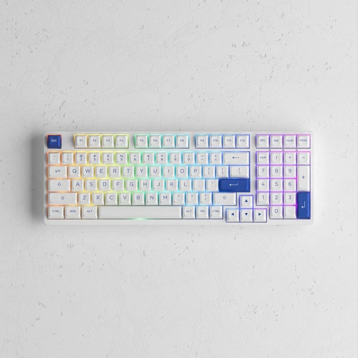 Akko Blue & White 3098N Multi-Modes RGB Mechanical Keyboard (TTC Flame Red Switch)