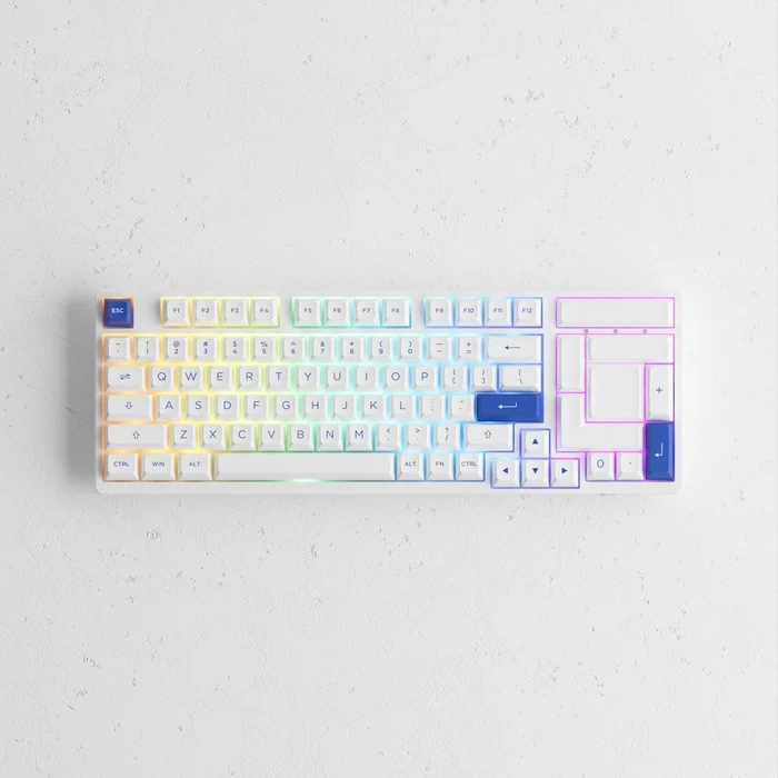 Akko Blue & White 3098N Multi-Modes RGB Mechanical Keyboard (TTC Flame Red Switch)