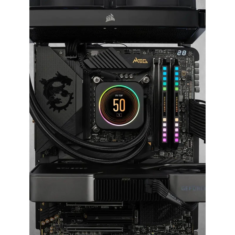 CORSAIR Dominator Platinum RGB 64GB (2x32GB) DDR5 DRAM 6600MHZ C32 Memory Kit (Black) (CMT64GX5M2B6600C32)