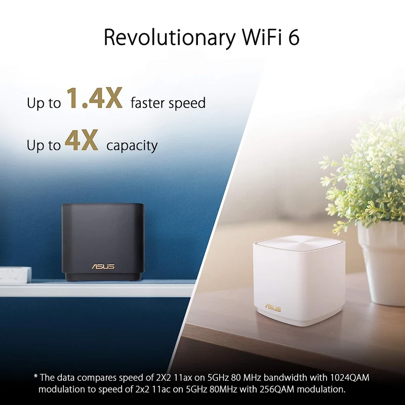 Asus Zenwifi XD4S AX1800 Dual-Band Mesh WiFi 6 Router (2-Pack) (Black)