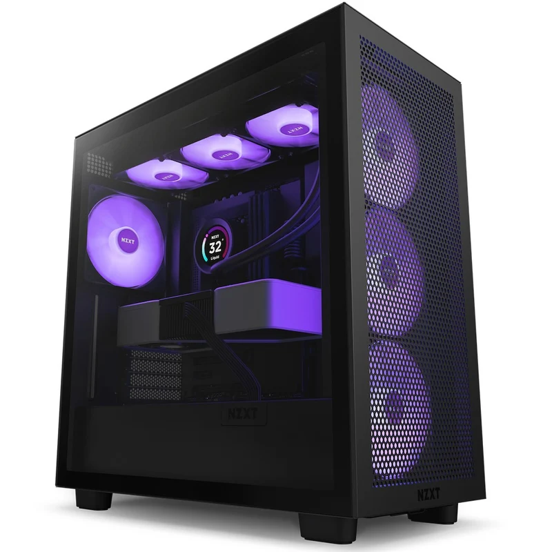 NZXT H7 Flow Mid-Tower Airflow Case With RGB Fans (Matte Black) (CM-H71FB-R1)
