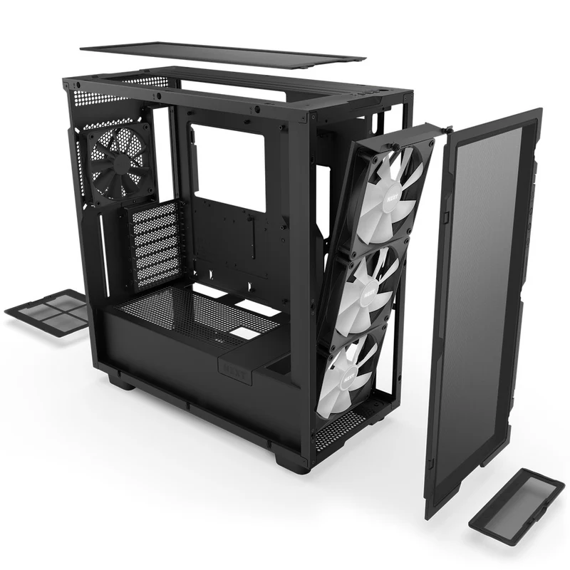 NZXT H7 Flow Mid-Tower Airflow Case With RGB Fans (Matte Black) (CM-H71FB-R1)