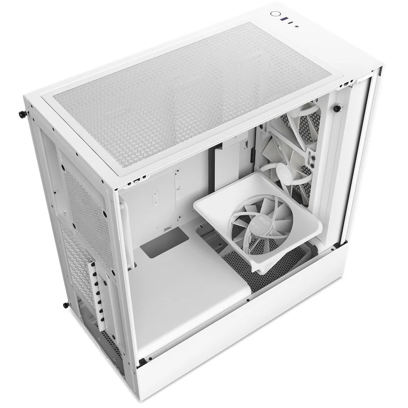 NZXT H5 Flow Compact Mid-Tower Airflow Case With RGB Fans (Matte White) (CC-H51FW-R1)