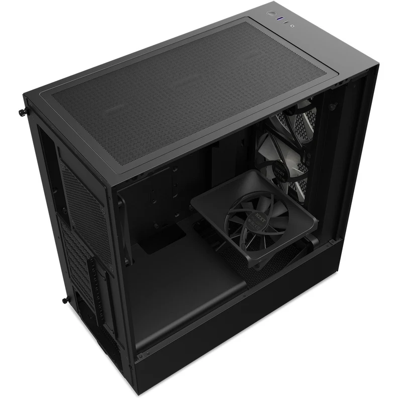 NZXT H5 Flow Compact Mid-Tower Airflow Case With RGB Fans (Matte Black) (CC-H51FB-R1)