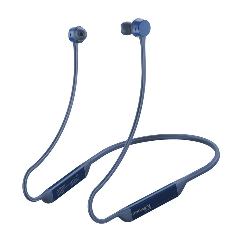 Promate Civil High-Fidelity Liquid Silicone Wireless Neckband Earphones (Blue)