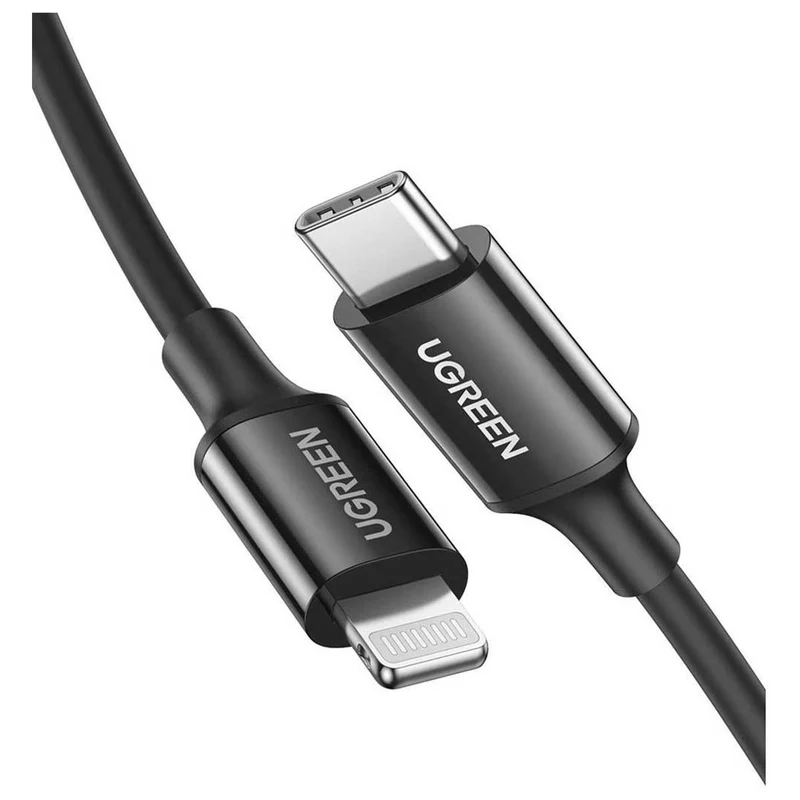 UGreen Lightning To Type-c 2.0 Male Cable - (Black) (1m, 2m)