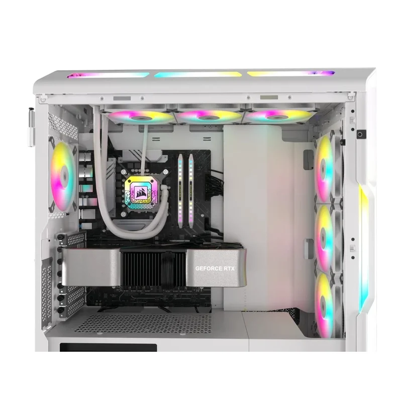 Corsair iCUE AF120 RGB Slim 120MM PWM Fluid Dynamic Bearing Fan (White) (Single Pack)