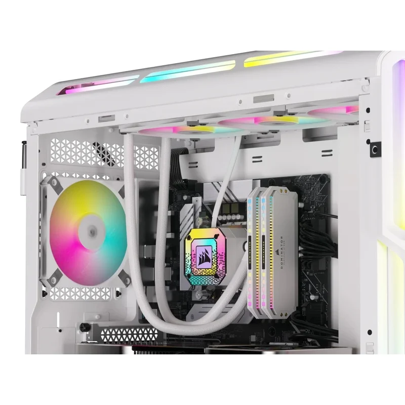 Corsair iCUE AF120 RGB Slim 120MM PWM Fluid Dynamic Bearing Fan (White) (Single Pack)