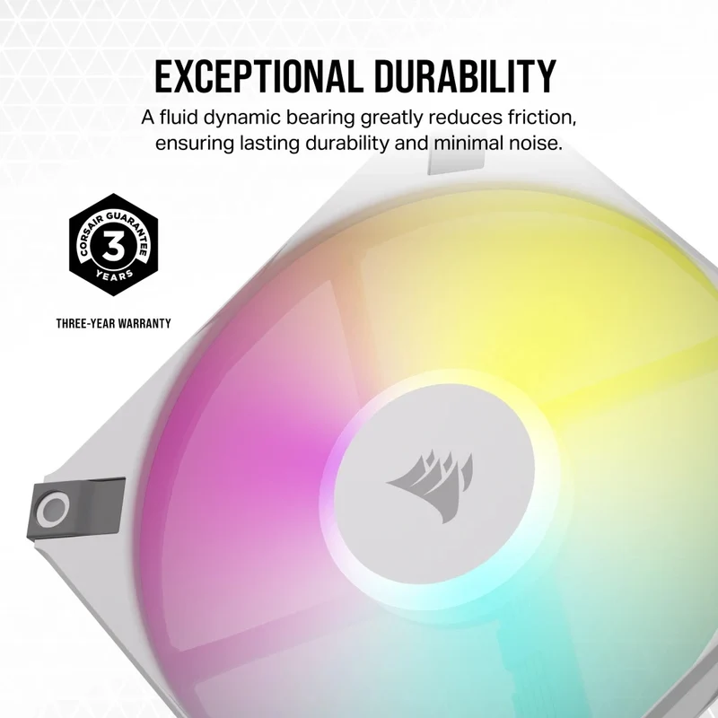 Corsair iCUE AF120 RGB Slim 120MM PWM Fluid Dynamic Bearing Fan (White) (Single Pack)