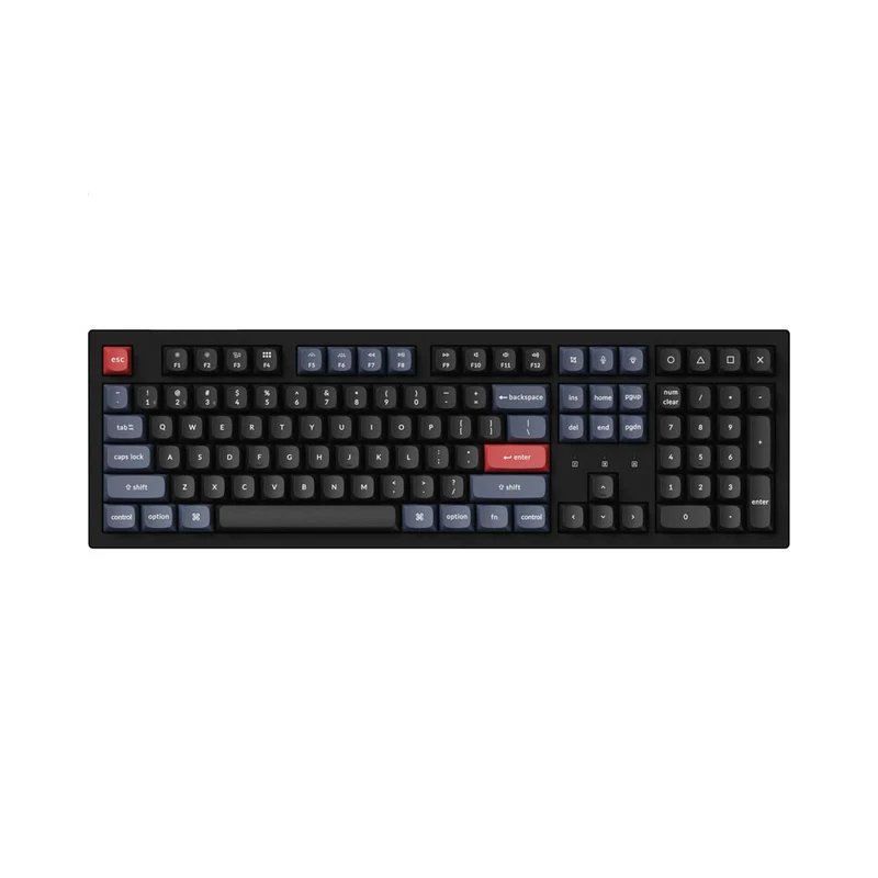 Keychron K10 Pro QMK/Via Hot-Swappable White Backlight Wireless Mechanical Keyboard - Black (K Pro Red Switch) (K10P-G1)